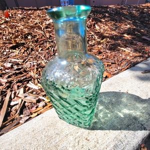 Vintage Libbey Canada Green Glass Decanter